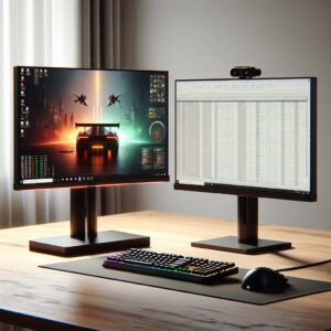 Gaming monitor and regular monitor